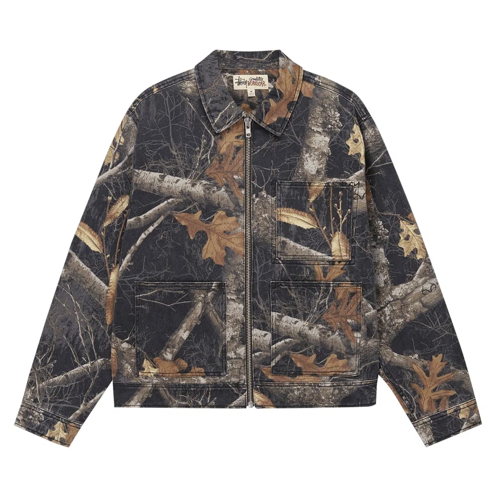 Stussy Zip Work Jacket Realtree Edge Black