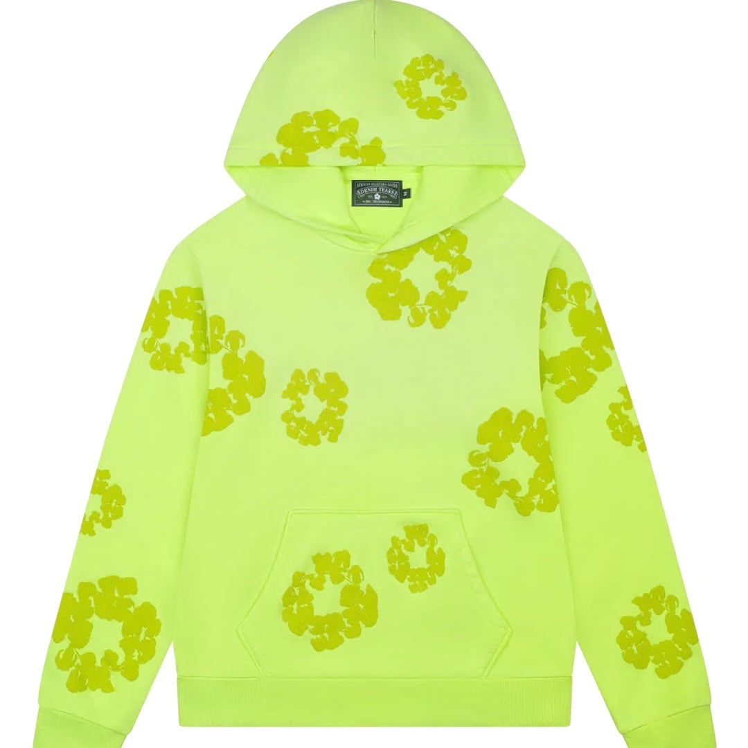 Denim Tears Mono Cotton Wreath Hoodie Neon Green