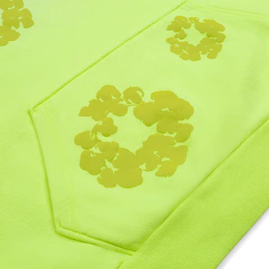 Denim Tears Mono Cotton Wreath Hoodie Neon Green