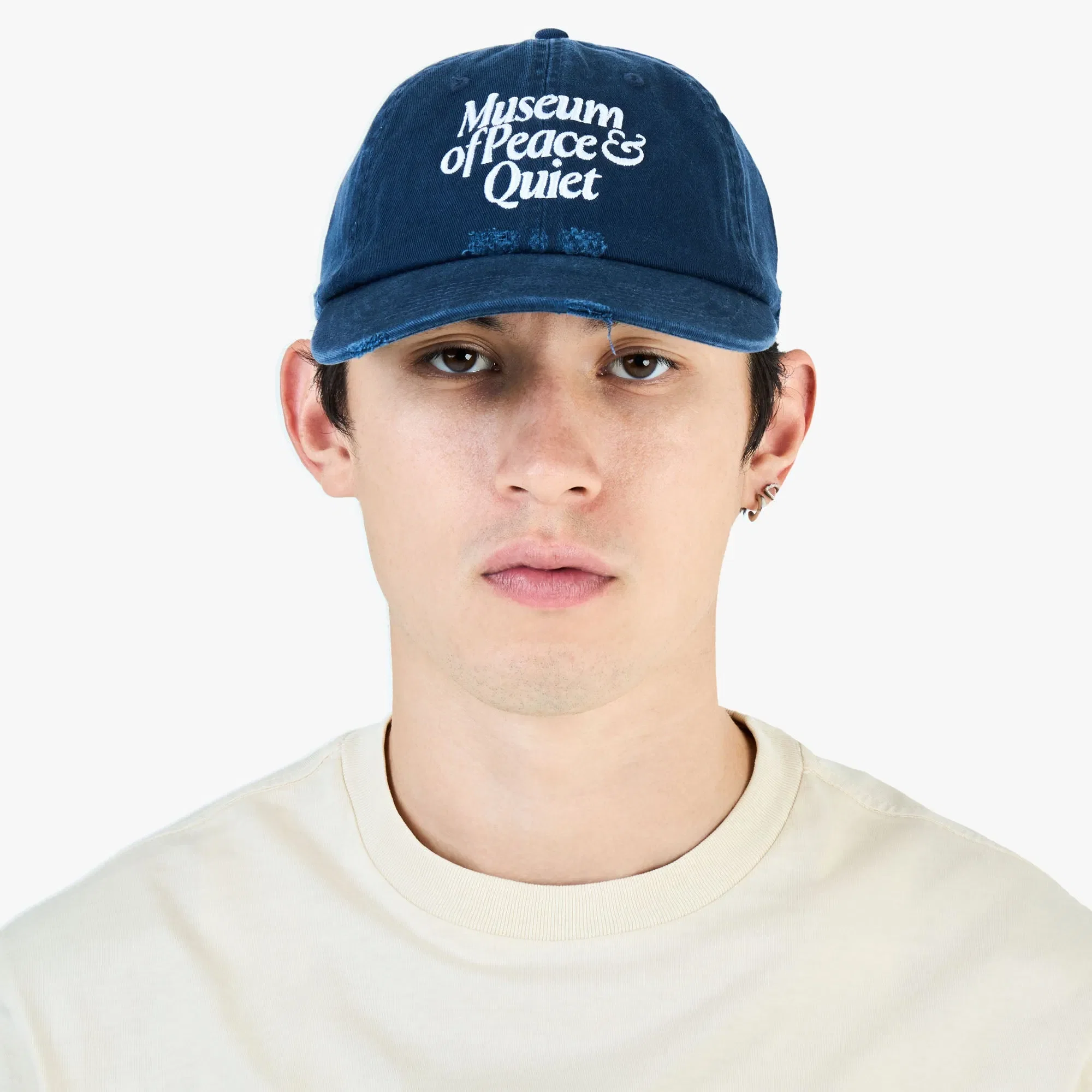 Museum of Peace and Quiet Mid Century Distressed Dad Hat / Navy