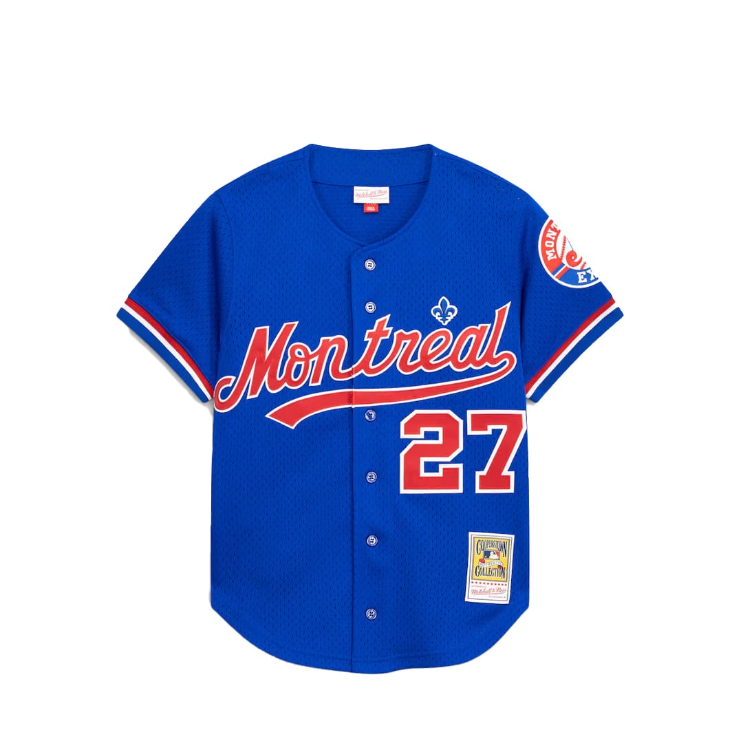Mitchell & Ness MONTREAL EXPOS VLADIMIR GUERRERO BUTTON UP JERSEY ROYAL BLUE