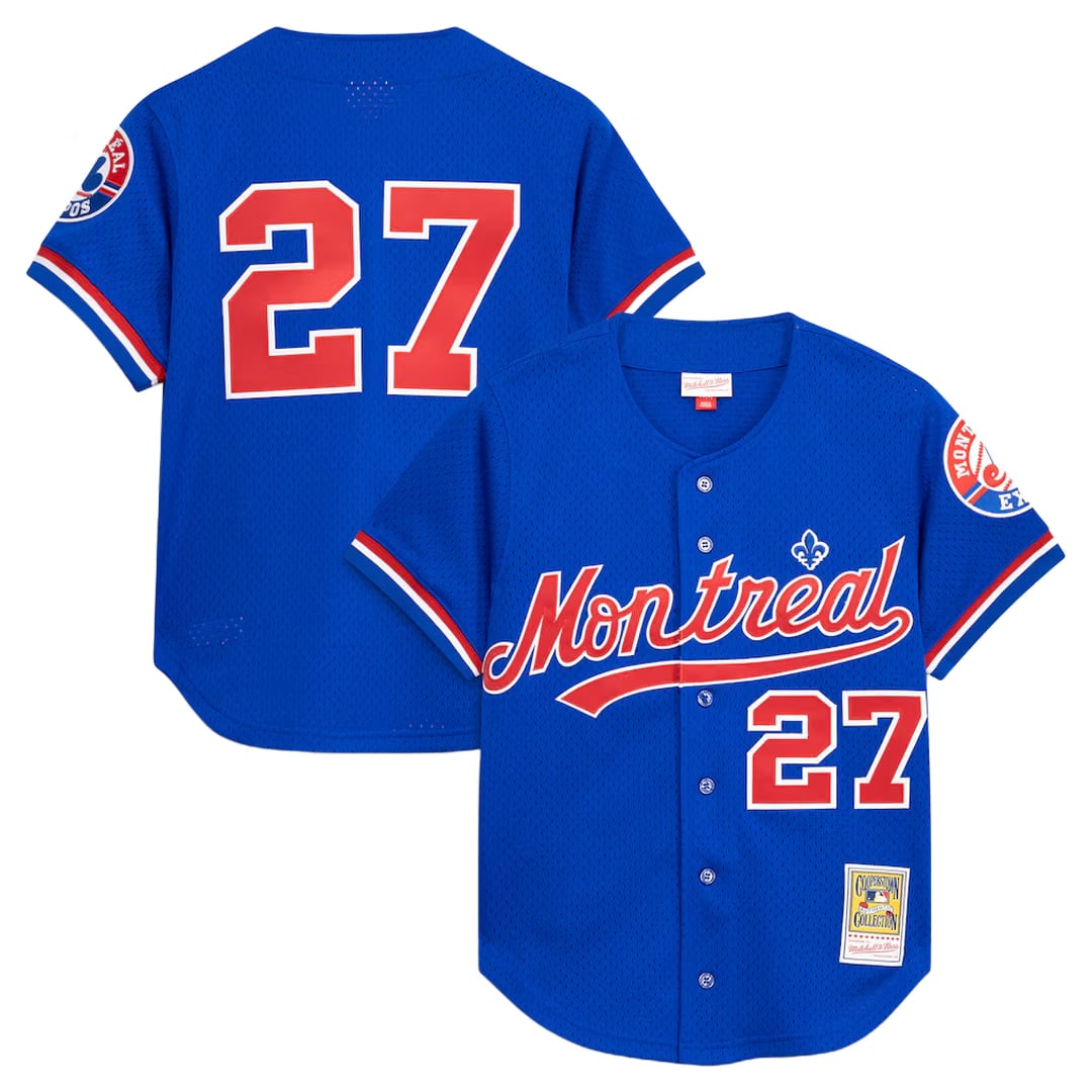 Mitchell & Ness MONTREAL EXPOS VLADIMIR GUERRERO BUTTON UP JERSEY ROYAL BLUE