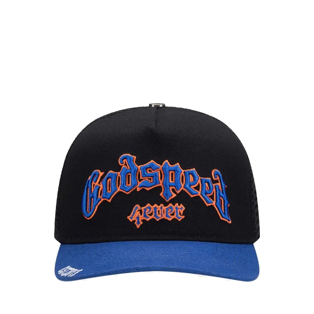GODSPEED GS FOREVER TRUCKER HAT BLACK / BLUE / ORANGE