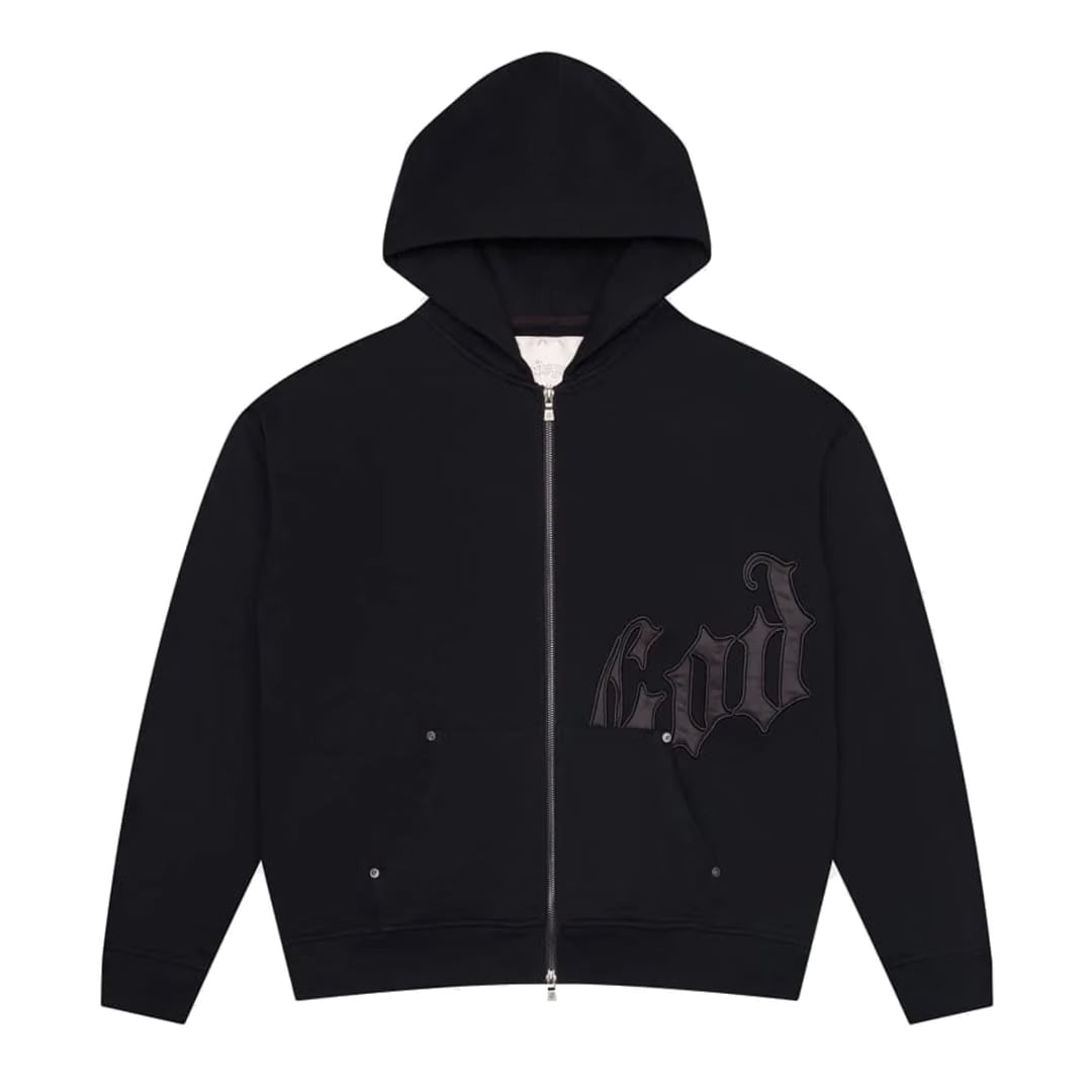 GODSPEED OG LOGO ZIP HOODIE SATIN/BLACK