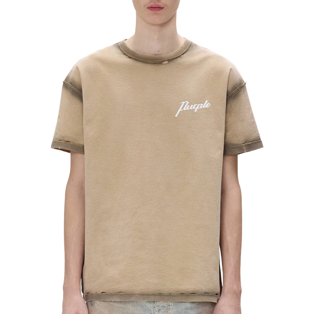 Purple Brand WORKING SCRIPT TEE KHAKI