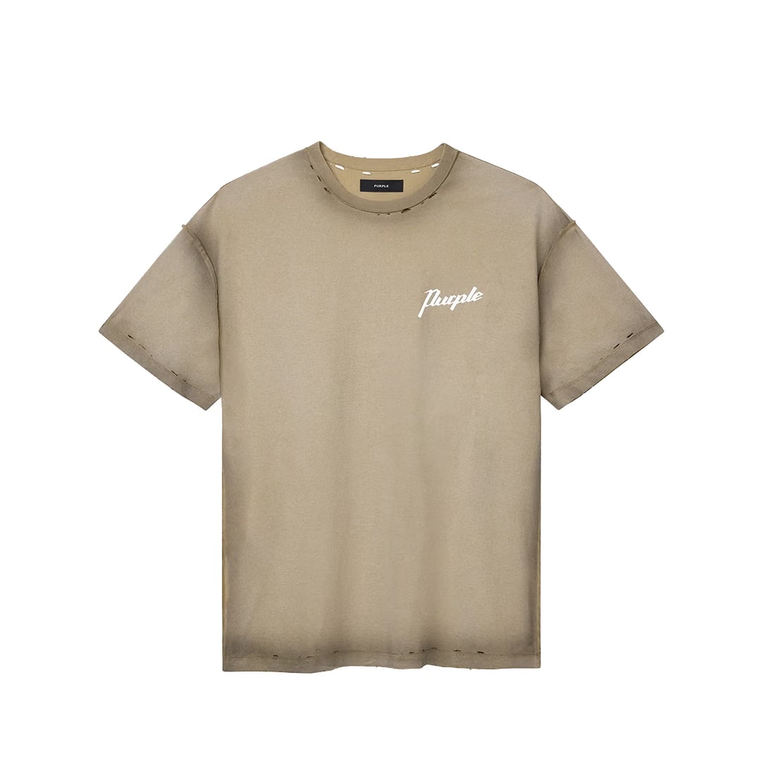 Purple Brand WORKING SCRIPT TEE KHAKI