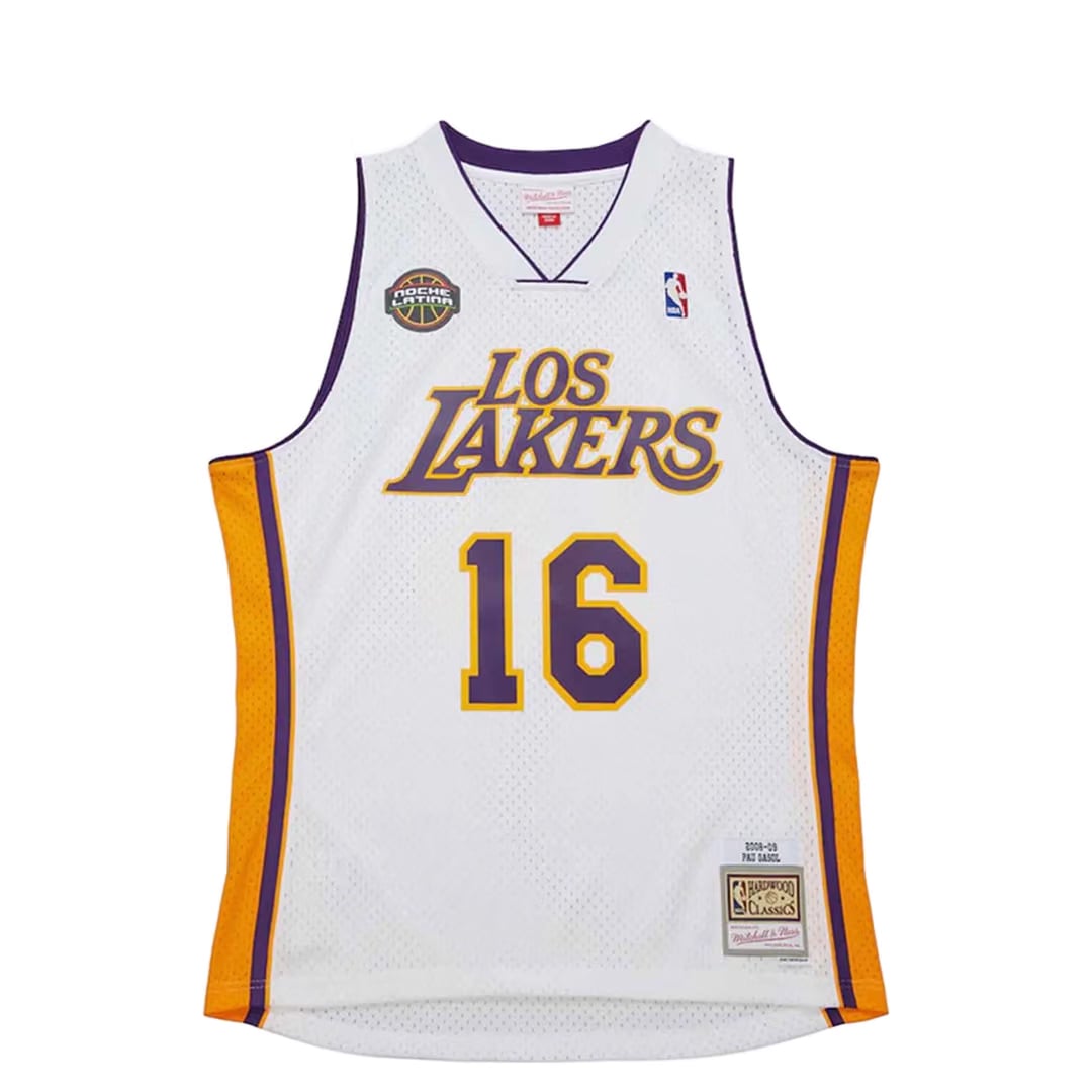 Mitchell & Ness NBA LAKERS 08 PGASOL #16 WHITE JERSEY