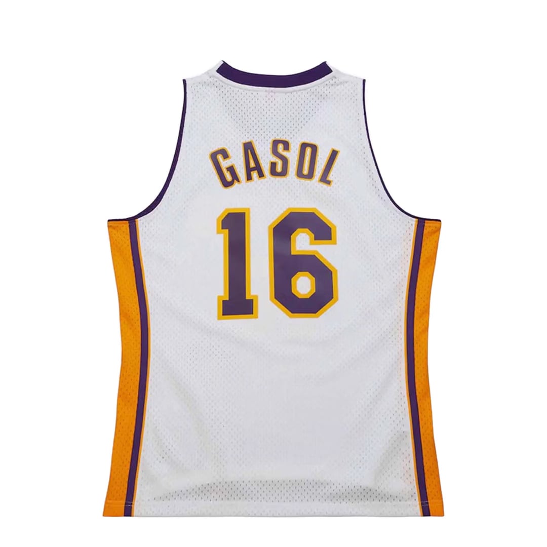 Mitchell & Ness NBA LAKERS 08 PGASOL #16 WHITE JERSEY