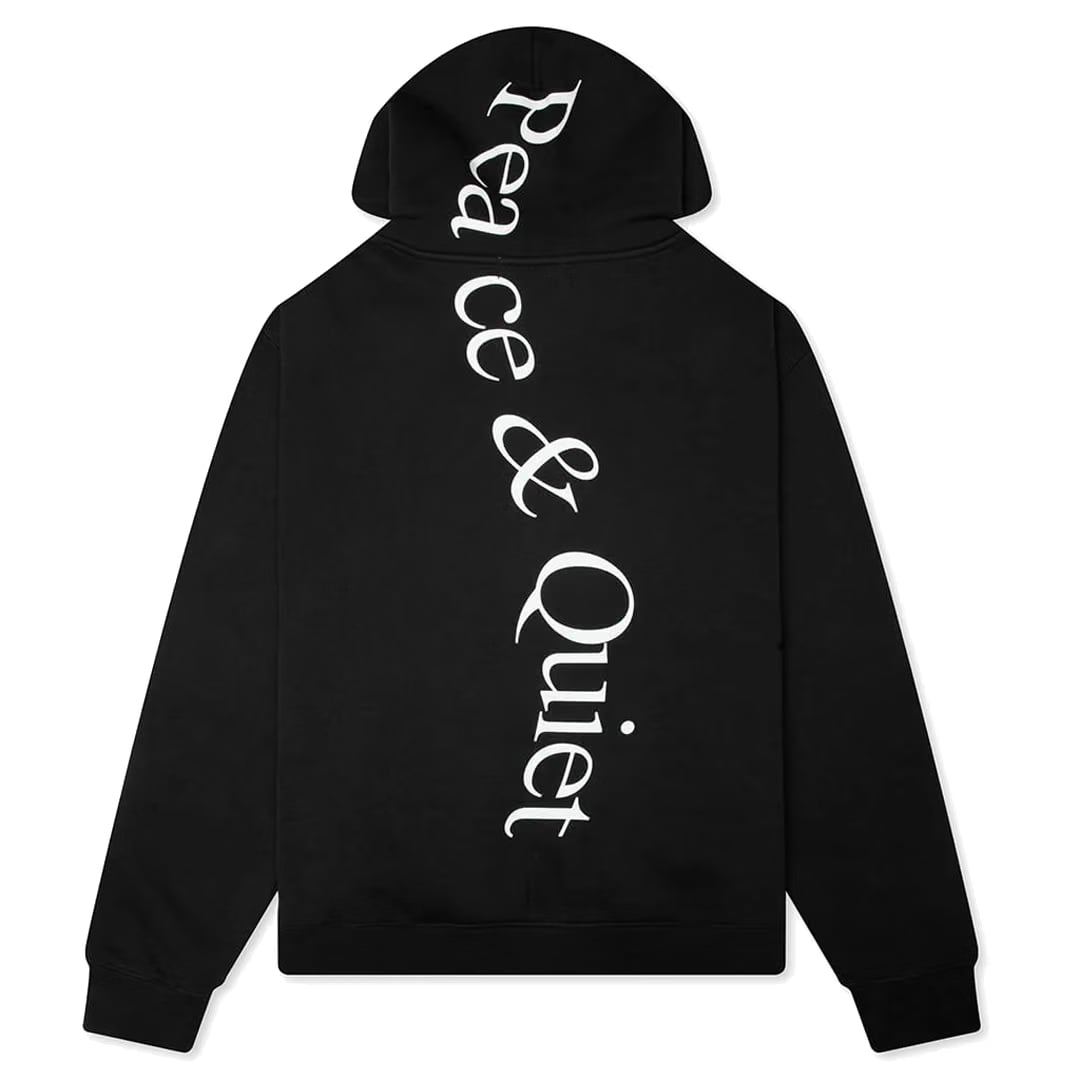 Museum of Peace & Quiet WORDMARK ZIP UP HOODIE BLACK