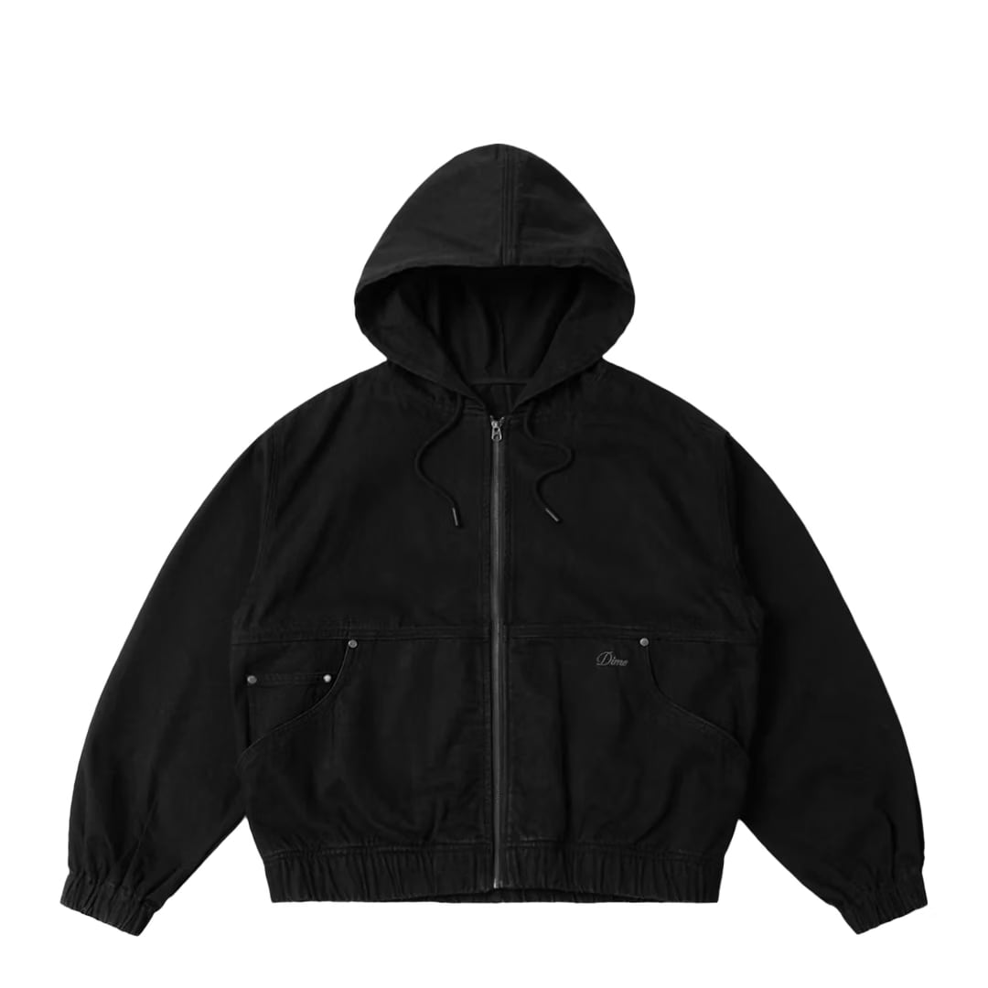 Dime HOODED DENIM JACKET BLACK
