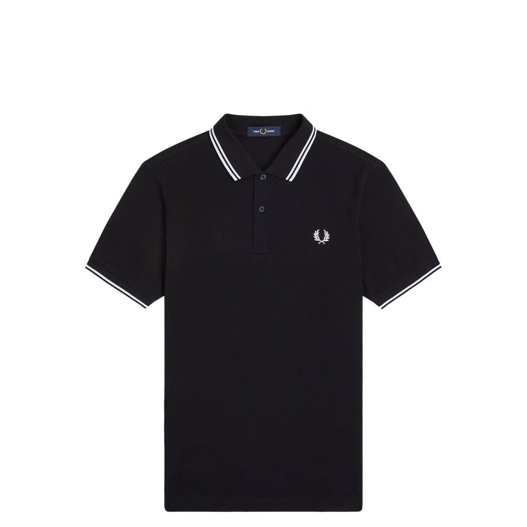 Fred Perry TWIN TIPPED FRED PERRY PIQUÉ SHIRT BLACK