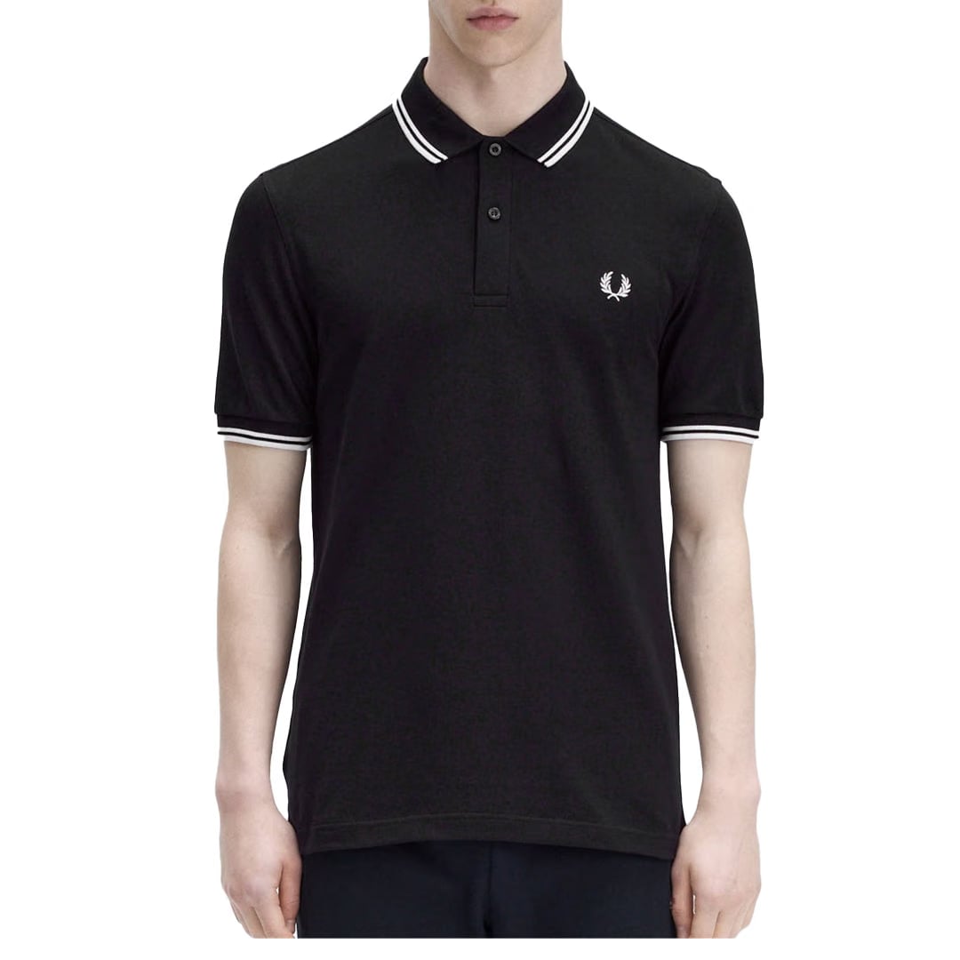 Fred Perry TWIN TIPPED FRED PERRY PIQUÉ SHIRT BLACK