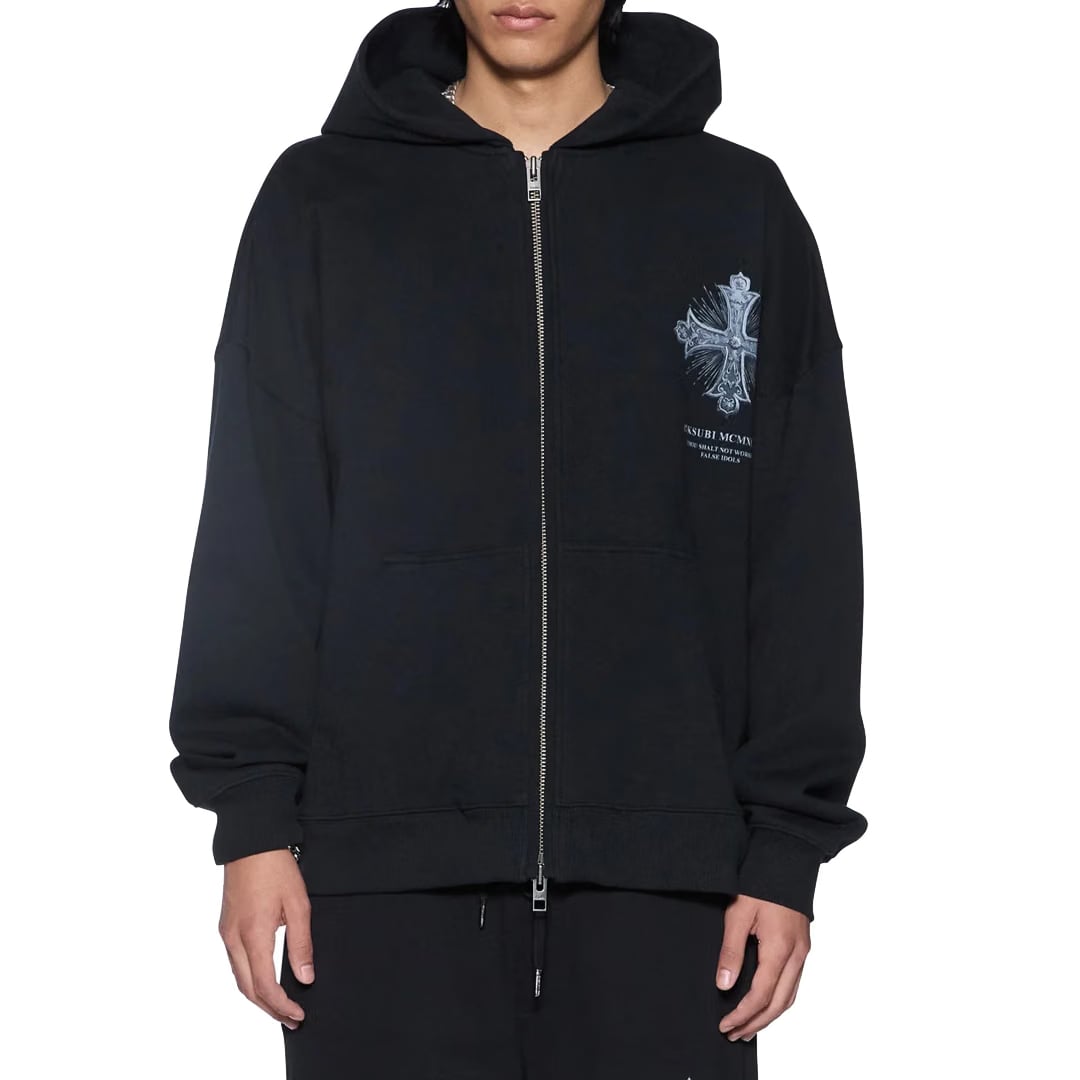 Ksubi FALSE IDOLS EKCESS ZIP HOODIE JET BLACK