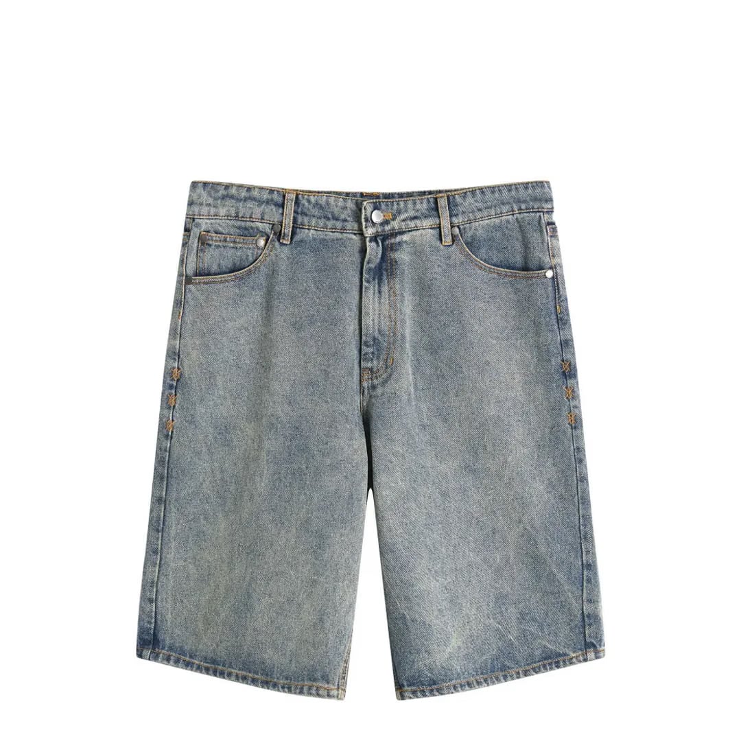 Daily Paper COMPACT SHIELD EMBROIDETY DENIM SHORTS