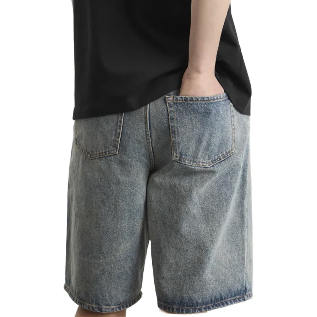Daily Paper COMPACT SHIELD EMBROIDETY DENIM SHORTS