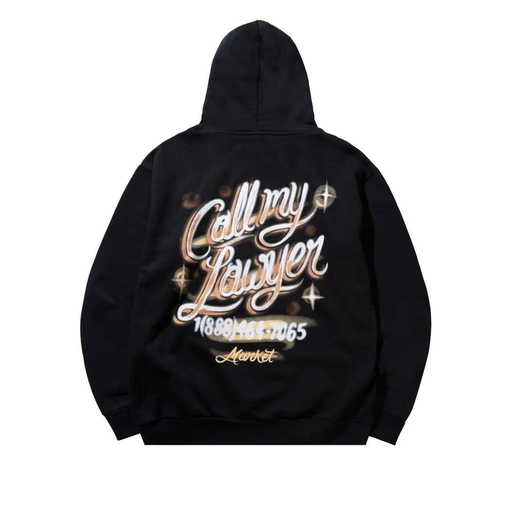 MARKET CALL MY LAWYER HOODIE BLACK