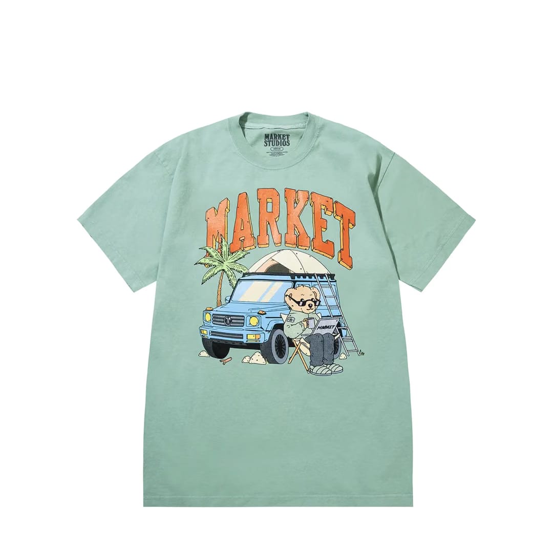 MARKET CAR CAMPER T-SHIRT MALACHITE GREEN