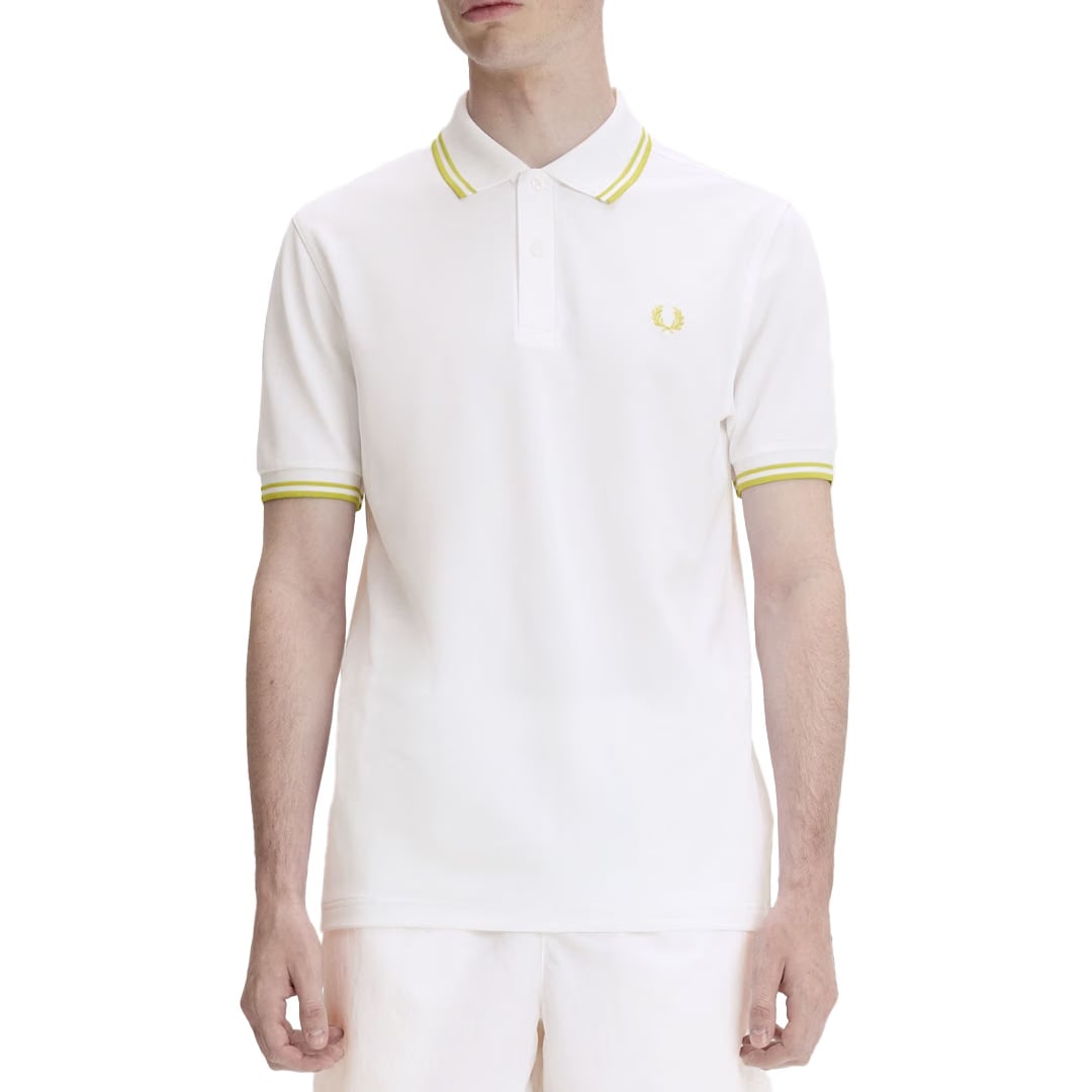 Fred Perry TENNIS FRED PERRY SHIRT WHITE & CITRON