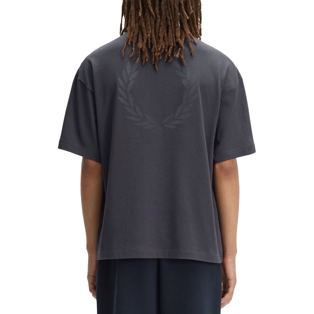 Fred Perry BACK PRINT LAUREL WREATH T-SHIRT ANCHOR GREY