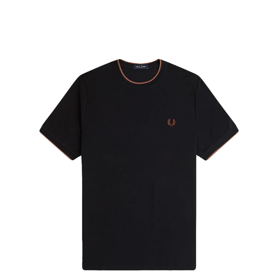 Fred Perry TRIM DETAIL CREPE PIQUE T-SHIRT BLACK