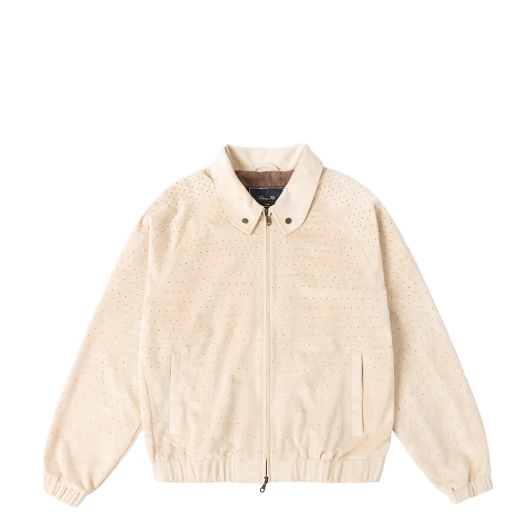 Dime PERFORATED FAUX SUEDE JACKET TAN