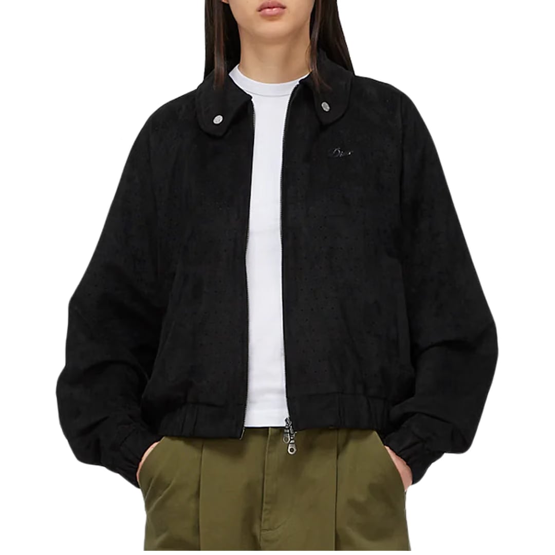Dime PERFORATED FAUX SUEDE JACKET BLACK