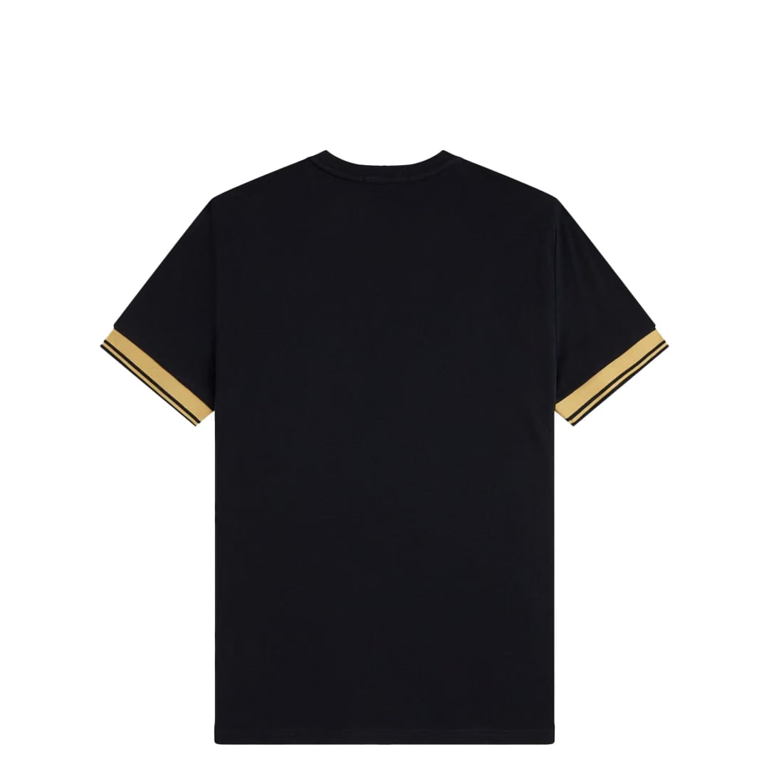 Fred Perry TWIN TIPPED CUFF SHIRT BLACK/ CHAMPAGNE