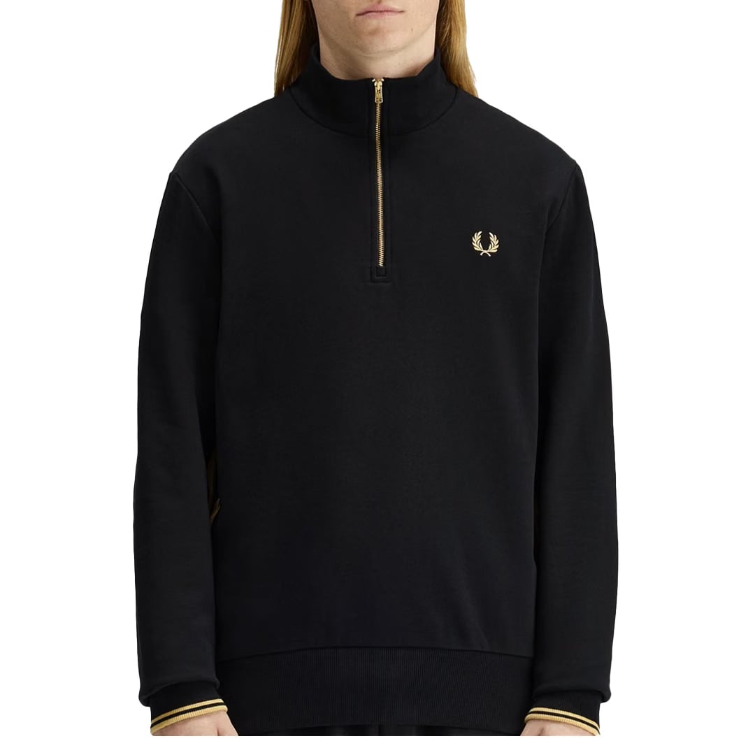 Fred Perry STRIPE TAPE HALF ZIP SWEATSHIRT