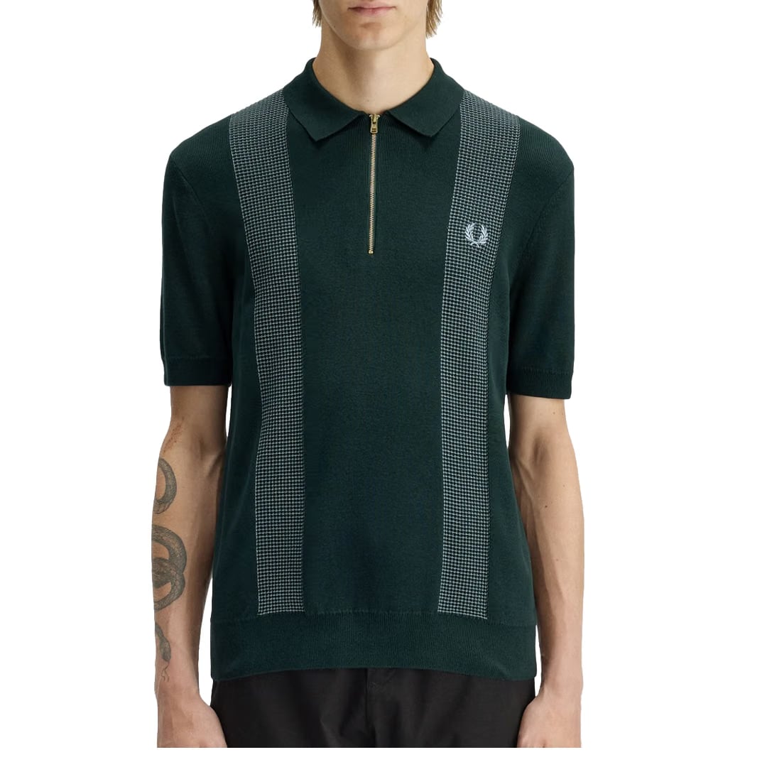 Fred Perry PANEL DETAILED KNITTED SHIRT