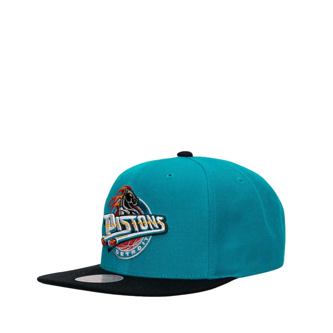 Mitchell & Ness DETROIT PISTONS TEAL HARDWOOD CLASSICS TEAM 2-TONE 2.0 SNAPBACK