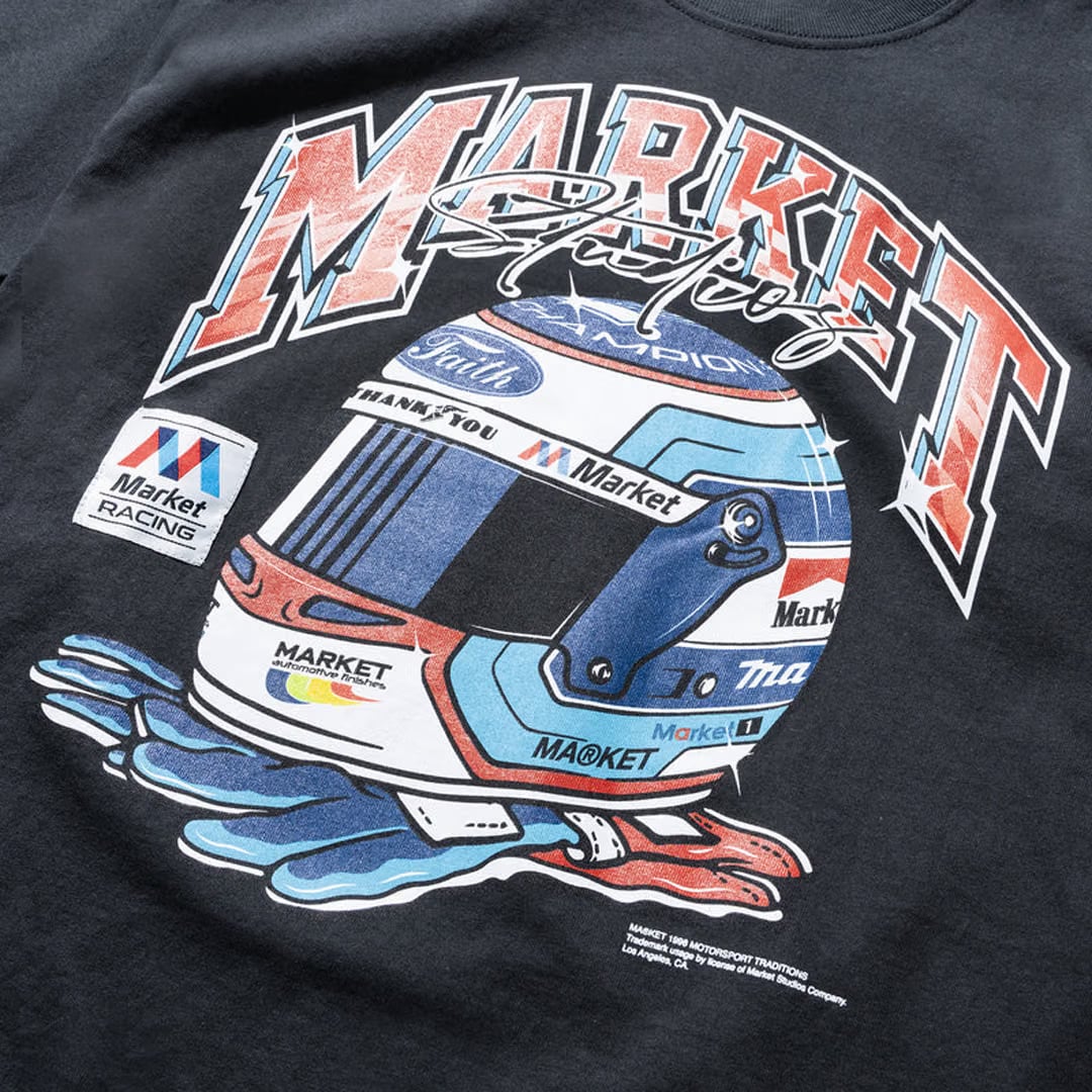 MARKET RACING HELMET T-SHIRT BLACK