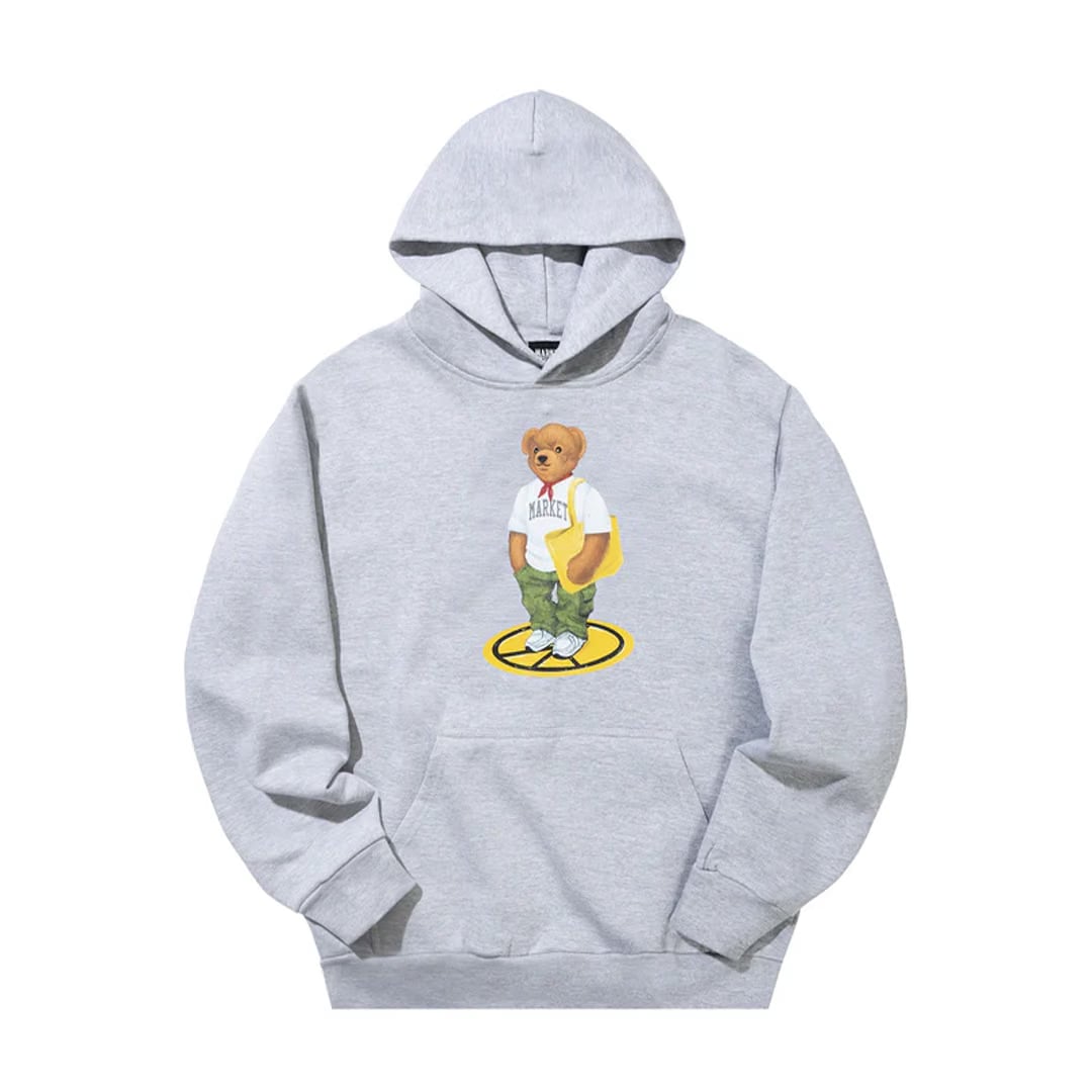 MARKET STAND FOR PEACE BEAR HOODIE ASH GREY