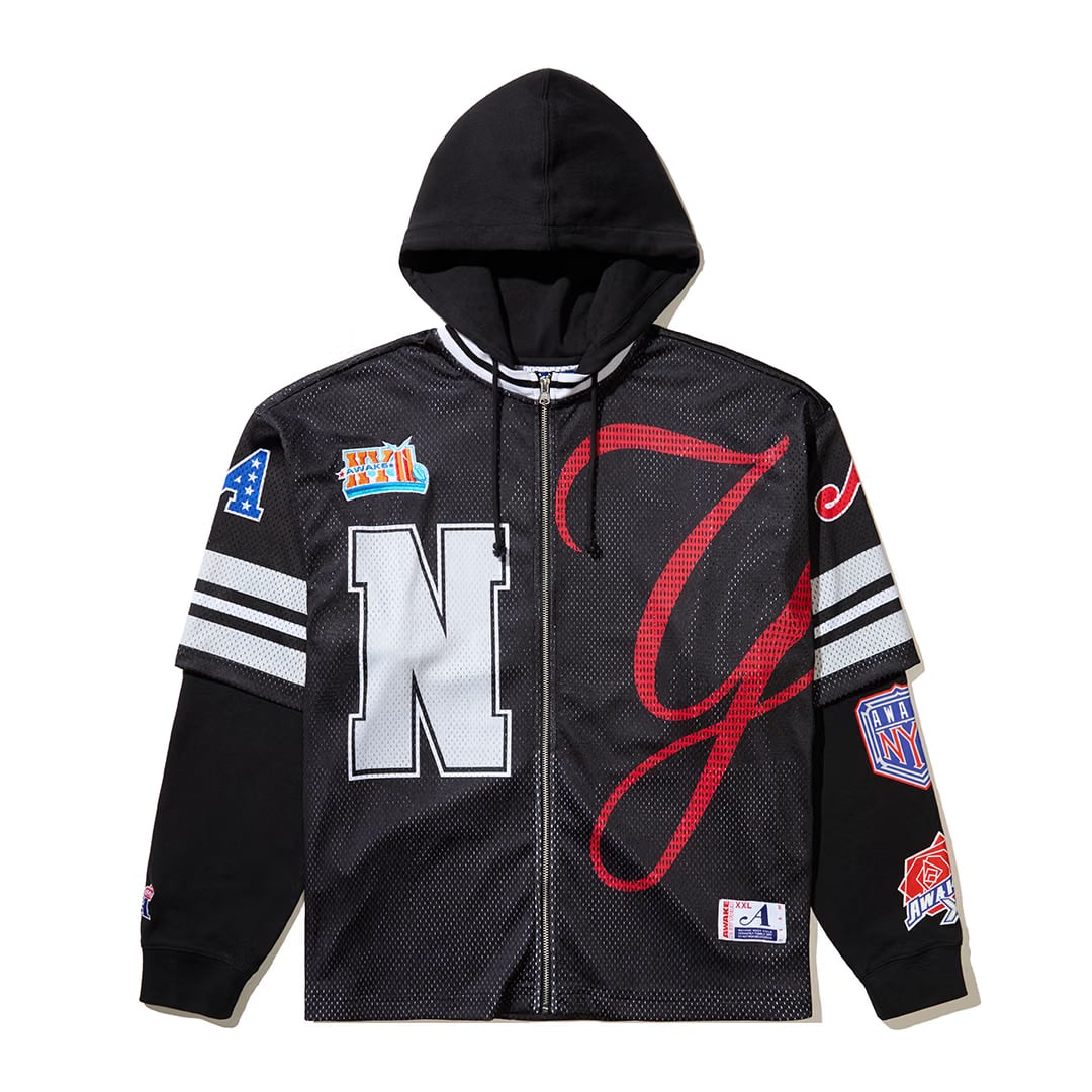 Awake NY HEADCRAMP CHAMPS JERSEY ZIP UP BLACK