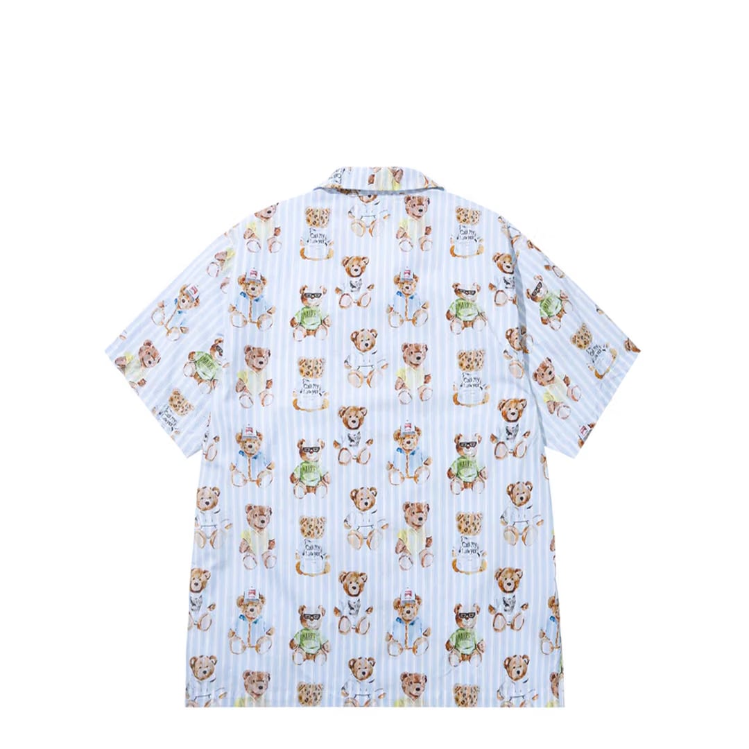 MARKET TEDDY STRIPED SHORT SLEEVE WOVEN SHIRT MULTI/BLUE