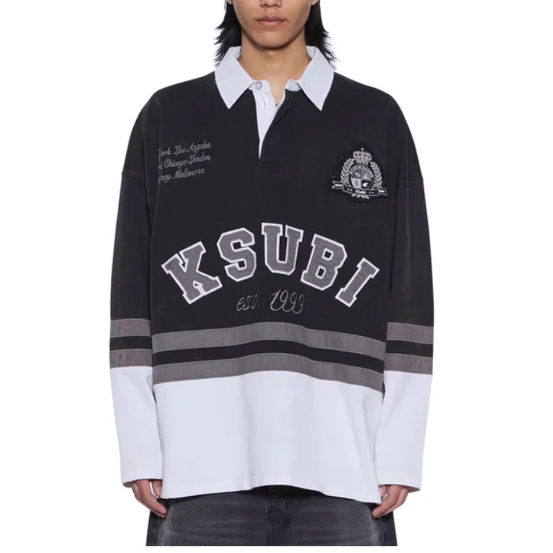 Ksubi DUKE RUGBY LONG SLEEVE JERSEY BLACK