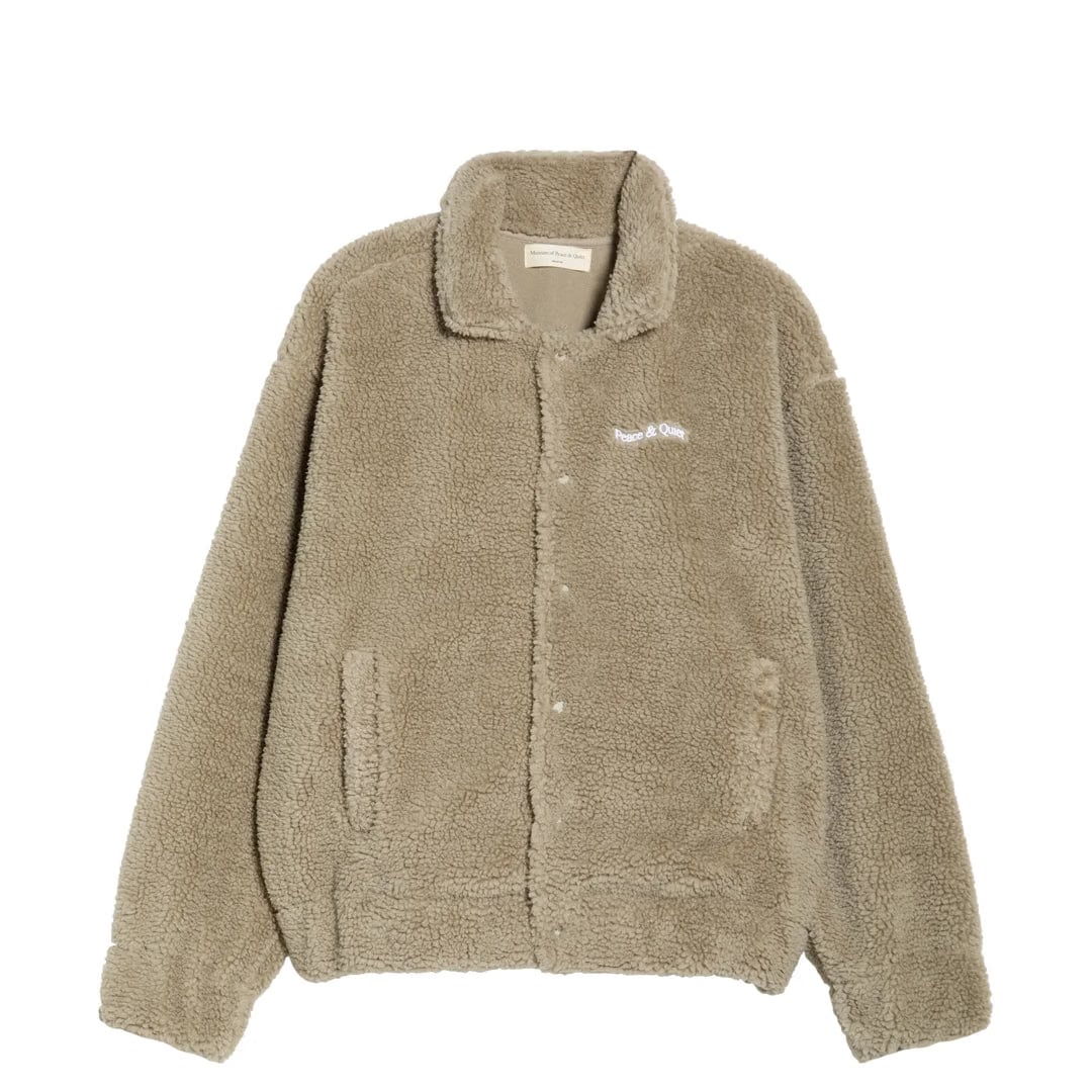 Museum of Peace & Quiet WORDMARK SHERPA WORK JACKET TAUPE