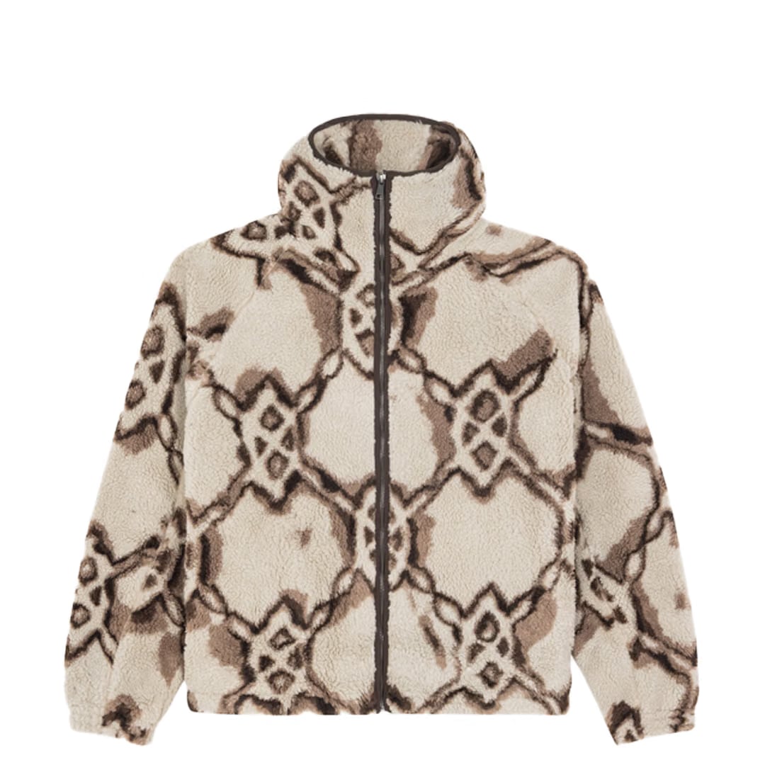 Daily Paper BURNED SHIELD SHERPA HOODIE OFF WHITE