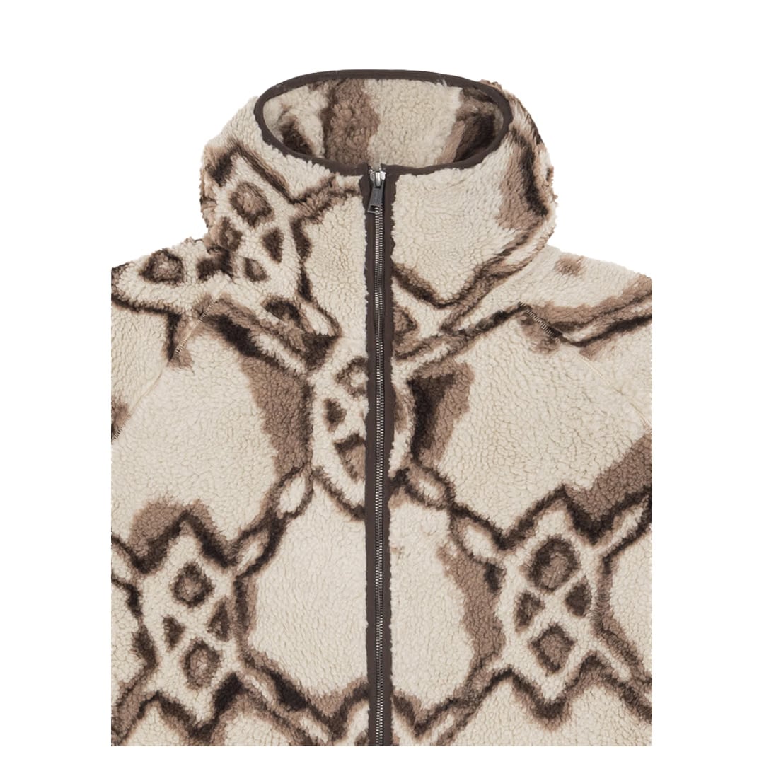 Daily Paper BURNED SHIELD SHERPA HOODIE OFF WHITE