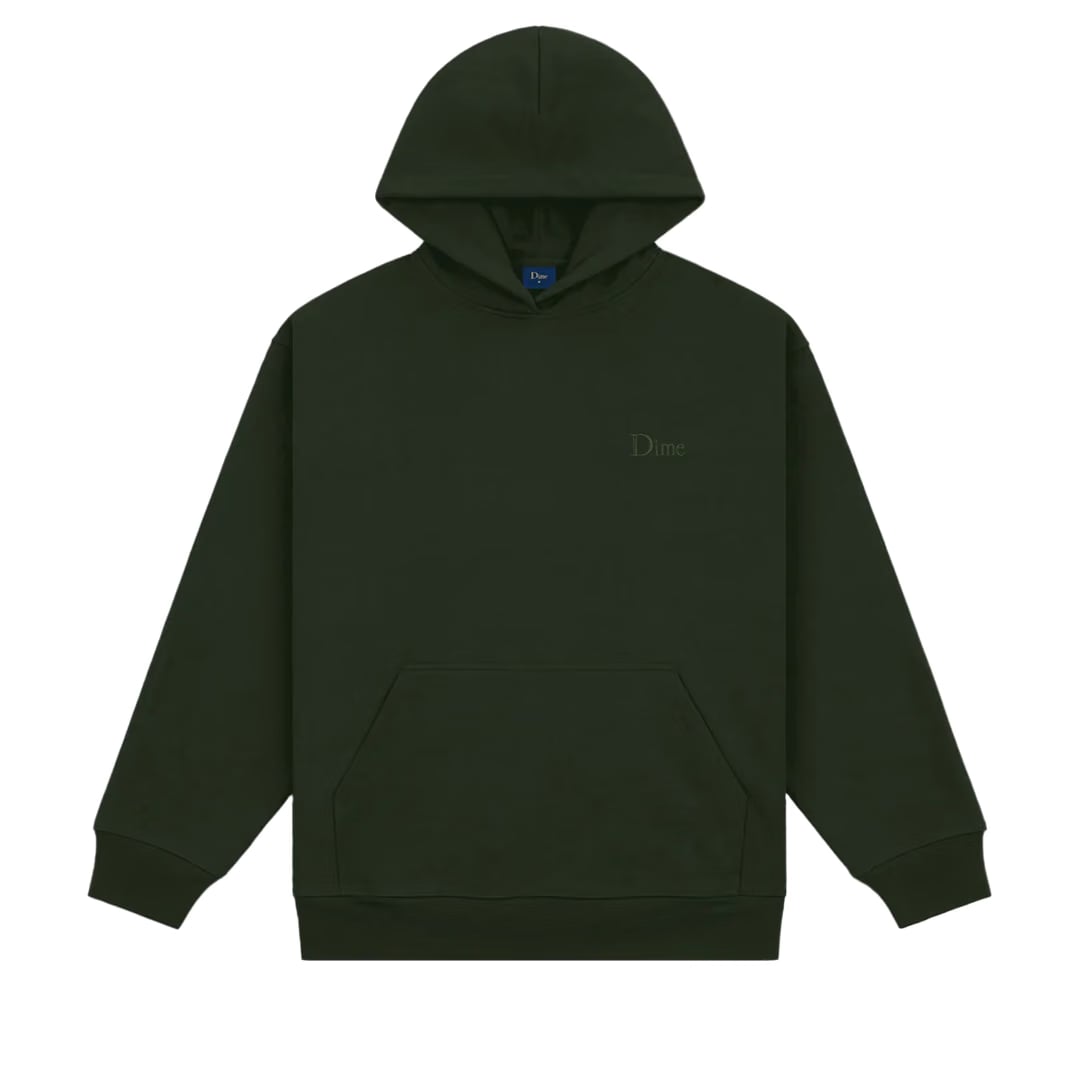 Dime CLASSIC SMALL LOGO HOODIE FOREST GREEN