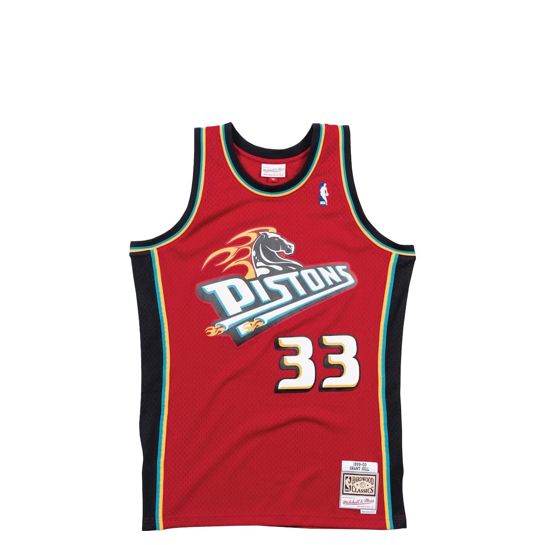 Mitchell & Ness DETROIT PISTONS GRANT HILL #33 RED SWINGMAN JERSEY