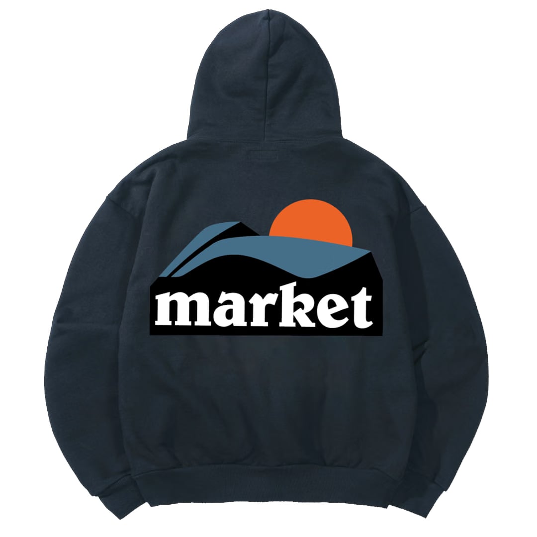 MARKET ON THE HORIZON HOODIE DUSTY BLUE