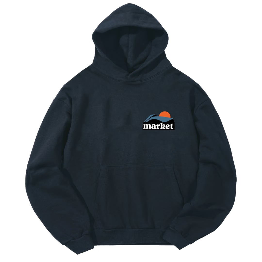 MARKET ON THE HORIZON HOODIE DUSTY BLUE