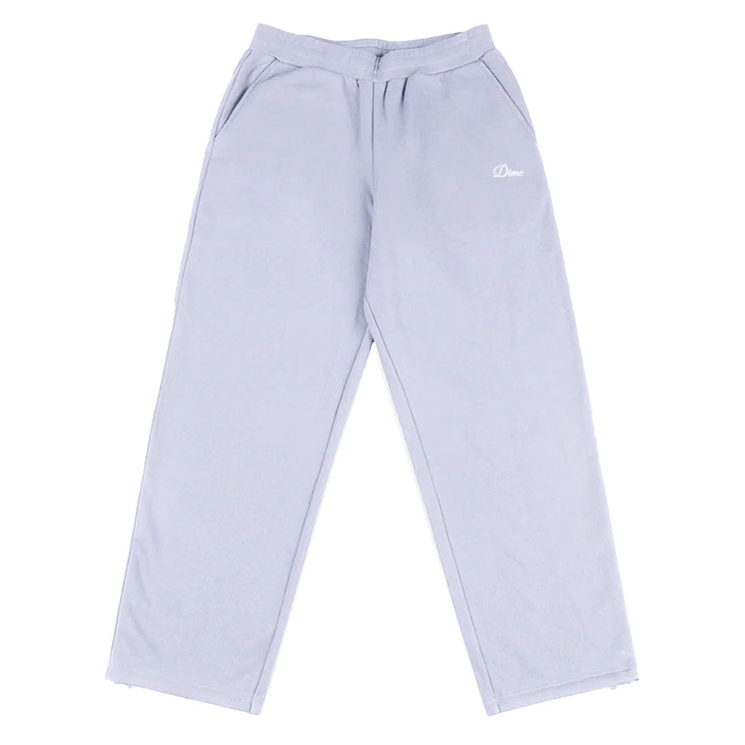 Dime CURSIVE SMALL LOGO SWEATPANTS GRAY LAVENDER