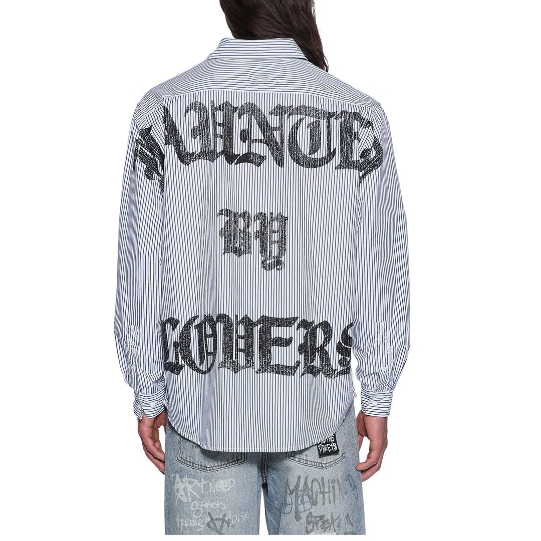 Ksubi HAUNTED KSIGNATURE LONGSLEEVE BLACK STRIPE SHIRT