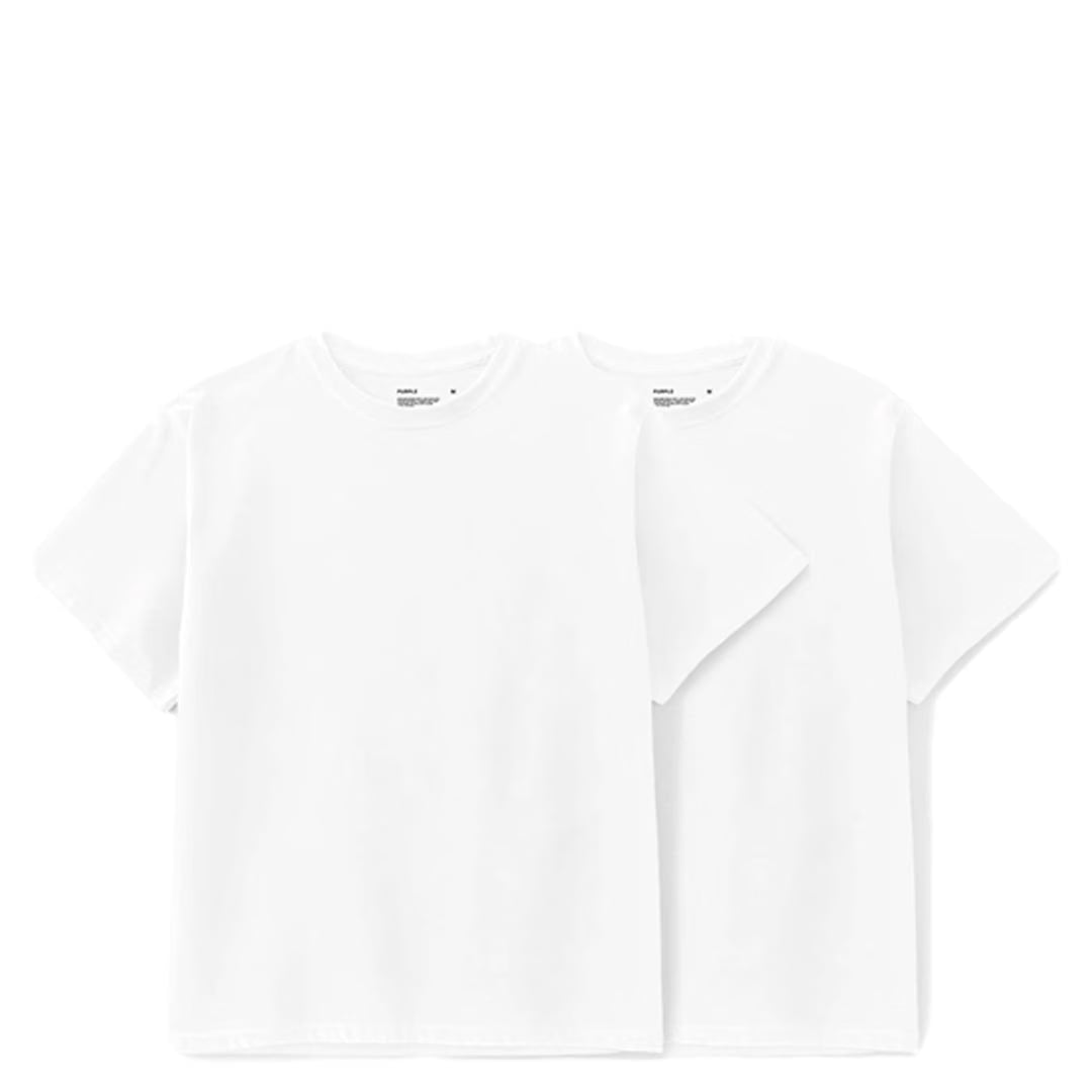 Purple Brand 2 PACK JERSEY SHORT SLEEVE TEE WHITE