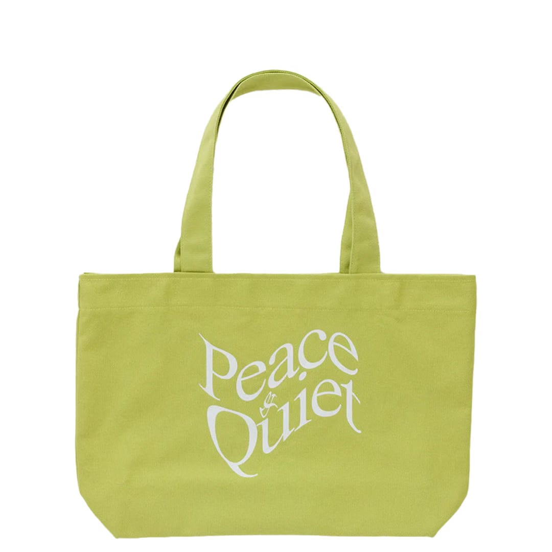 Museum of Peace & Quiet WORDMARK DISTRESSED TOTE BAG MATCHA