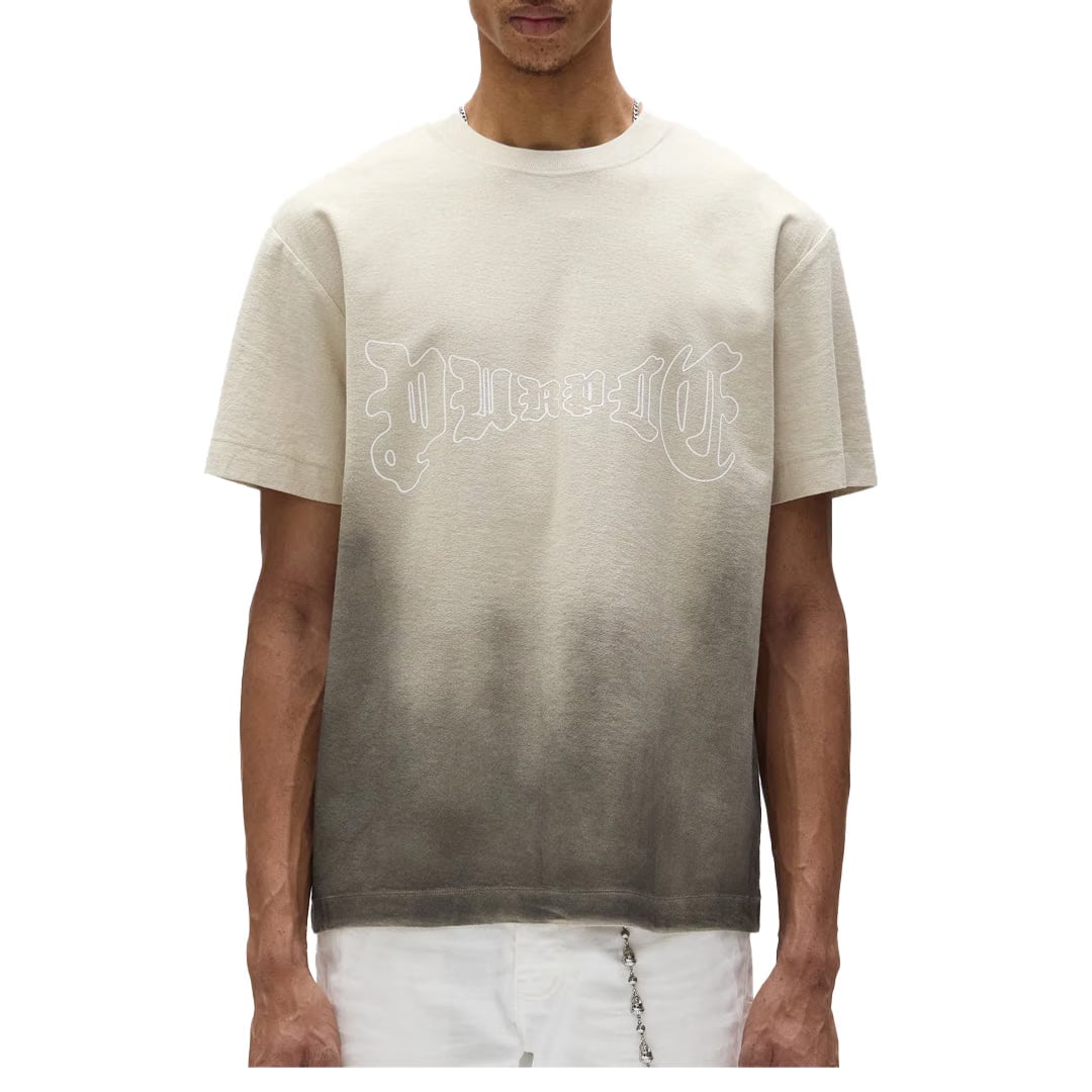 Purple Brand GOTHIC OUTLINE TEXTURED SHORT SLEEVE TEE PELICAN