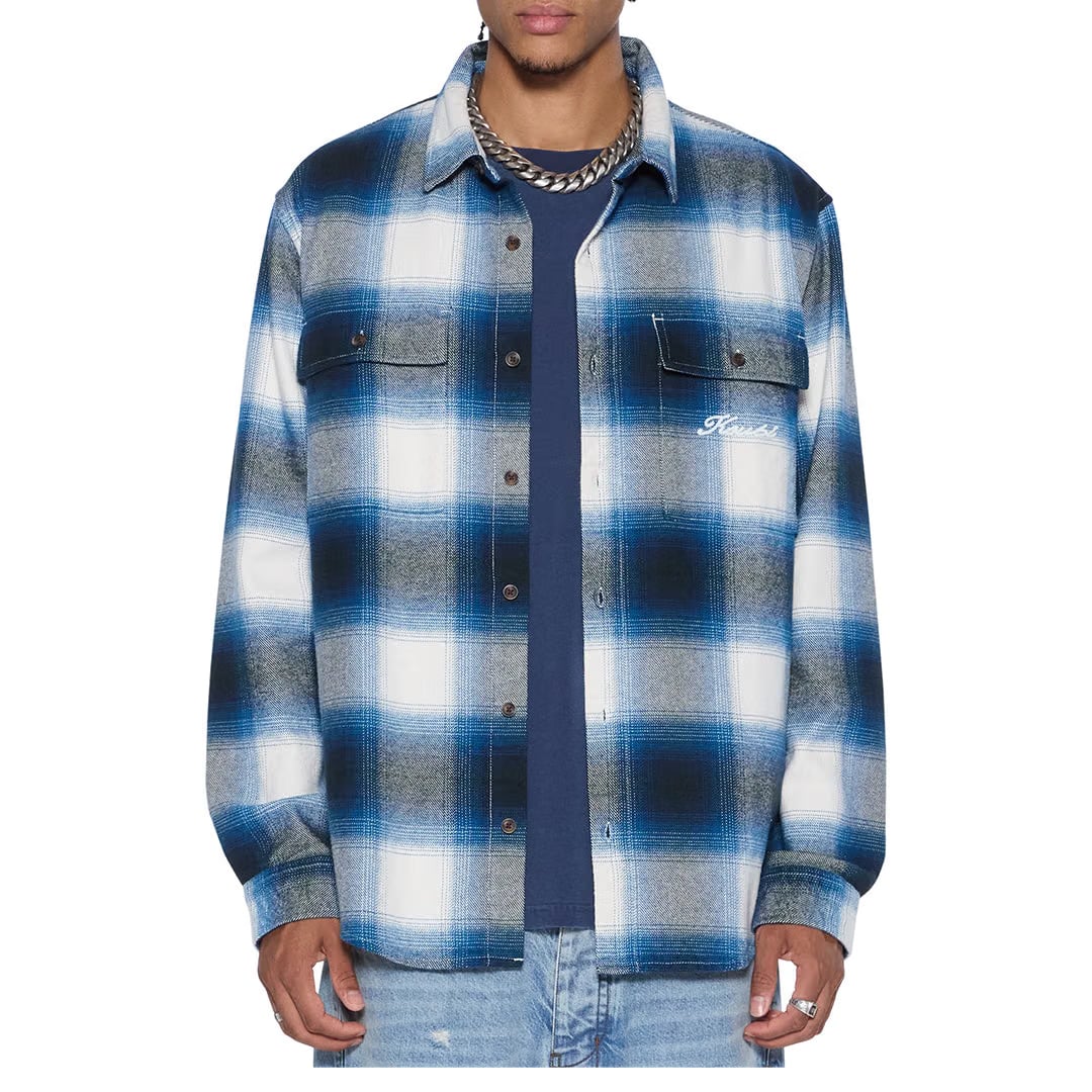 Ksubi ROSEBOWL LONG SLEEVE SHIRT SALTED BLUE