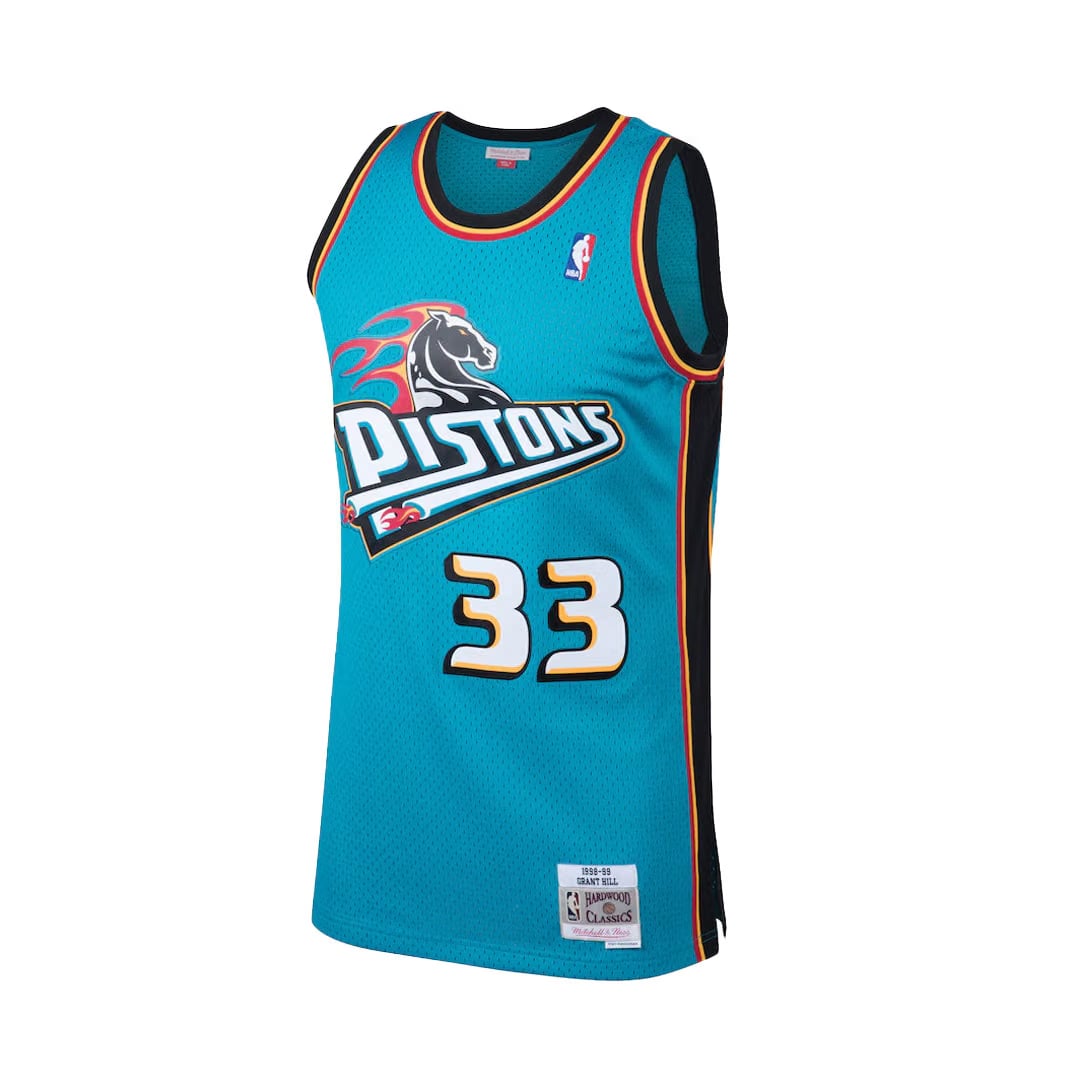 Mitchell & Ness DETROIT PISTONS GRANT HILL #33 TEAL SWINGMAN JERSEY