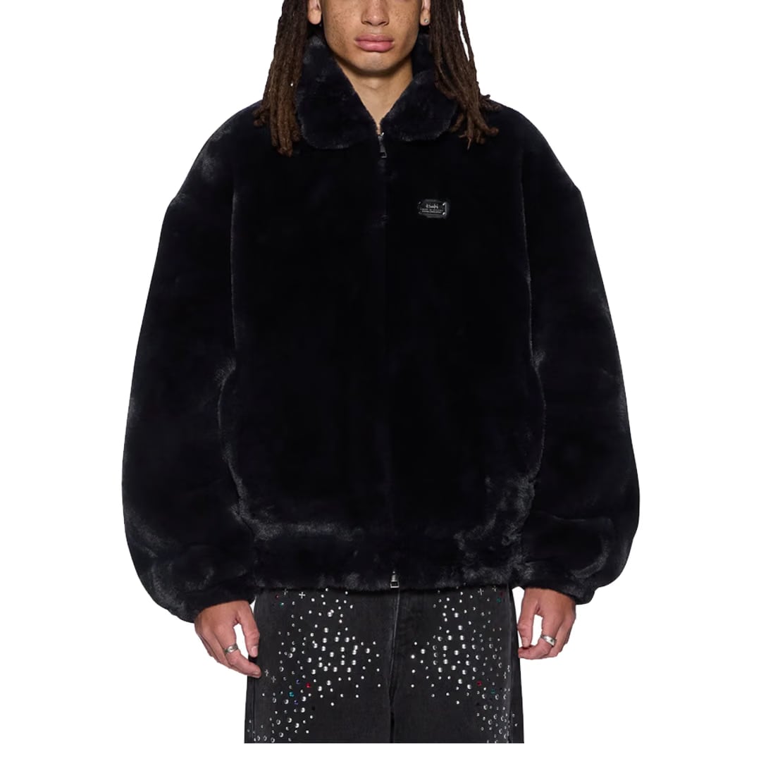 Ksubi HUSSLE FAUX FUR JACKET BLACK